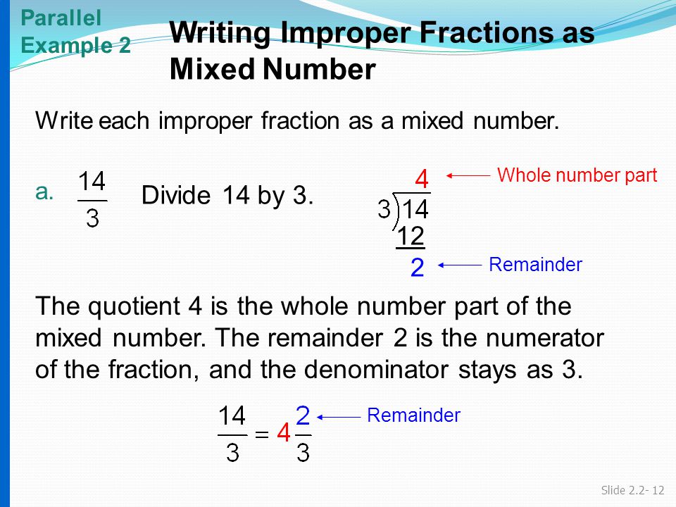 Write a fraction as a mixed number